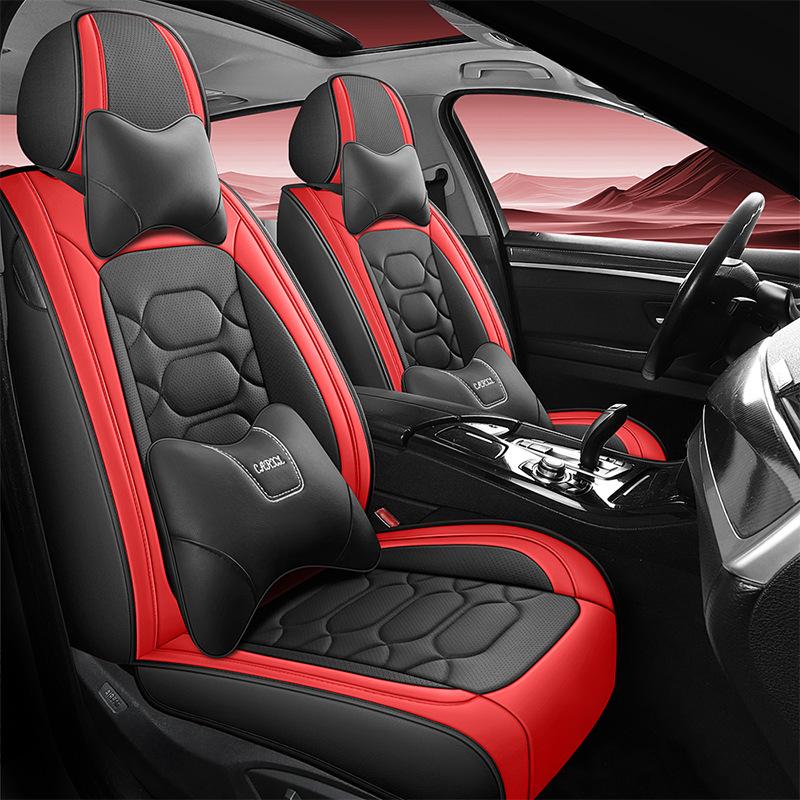 New 1PC Luxury Universal 5D PU Leather Front Seat Cover Car Seat Mat Waterproof Car Seat Protector Breathable(Only Seat Cover)