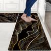 1Pcs Anti Fatigue Kitchen Rugs,  Golden Geometric Print Waterproof Non-Slip Thick Cushioned Kitchen Mat Heavy Duty Comfort Standing Mat for Kitchen