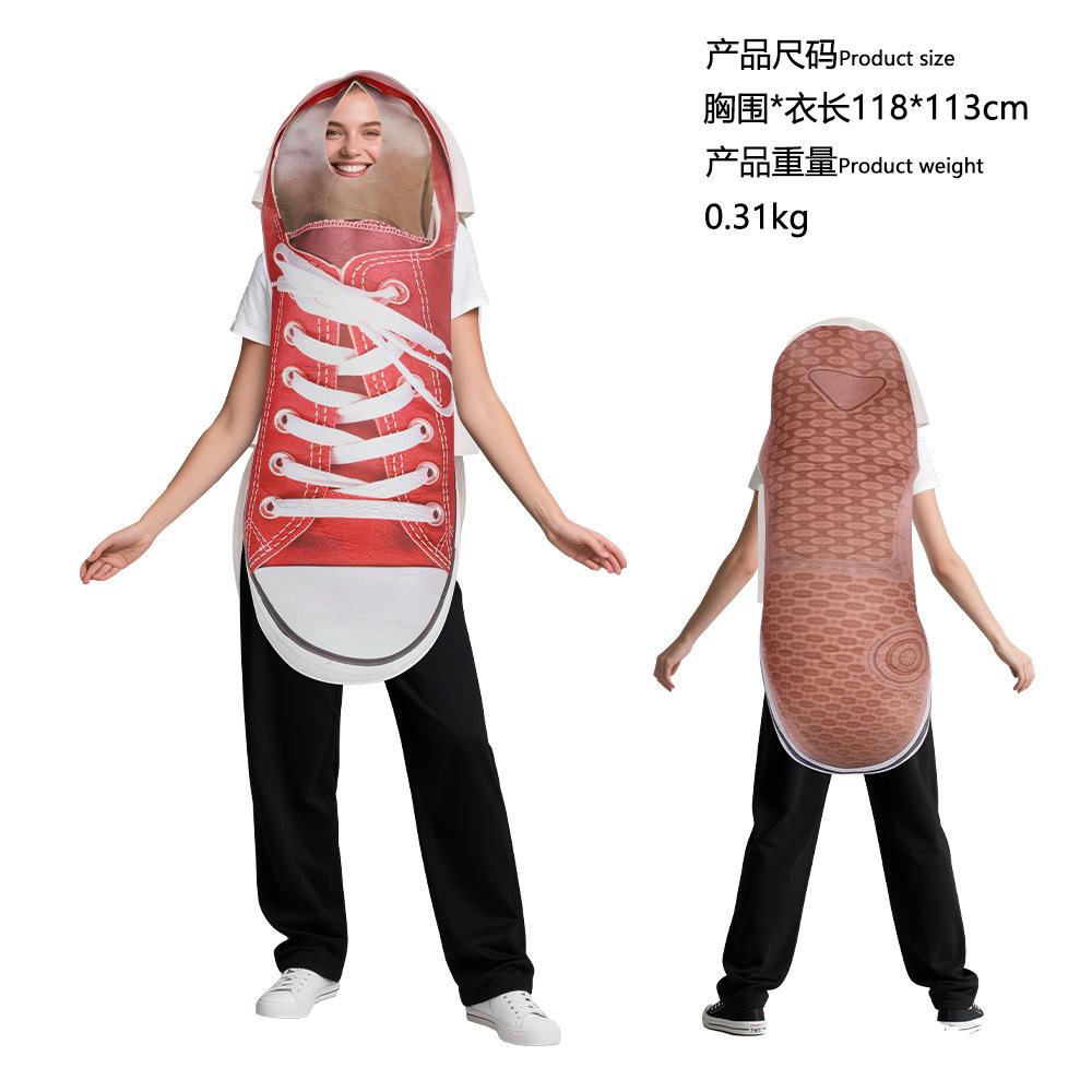 

Горячий Хэллоуин новый набор парусиновой обуви и одежды для пары, забавные пародийные костюмы для вечеринки, одежда для выступлений Adult average size