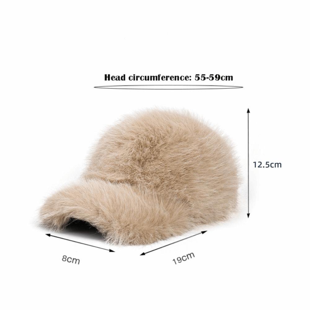 Versatile Solid Color Baseball Hat Warm Thickened Winter Baseball Hat Fluffy Windproof Fur Hat Unisex