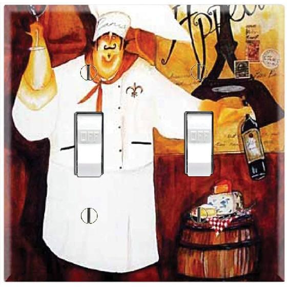 Graphics Wallplates - Bon Appetite Fat Chef- Toggle Outlet Combo Wall Plate Cover