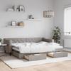 VidaXL Daybed with Trundle and Drawers Taupe 80x200 Cm Fabric 3197460
