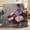 Elegant Peony Throw Blanket: Blush & Burgundy Floral Pattern Luxe Romantic Cozy Home Decor