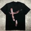 2025 Summer Hto Sale 's Black 200g Cotton T - Shirt - Creative Face  Art Heat Transfer Print Round Neck Short Sleeve Tops Tee