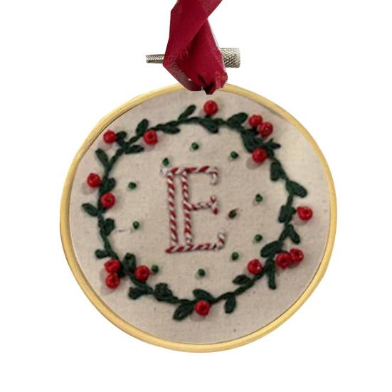 DIY Embroidered Christmas Ornaments Personalized Initial A–Z Monogram Embroidery Set Mini Handmade Christmas Embroidery