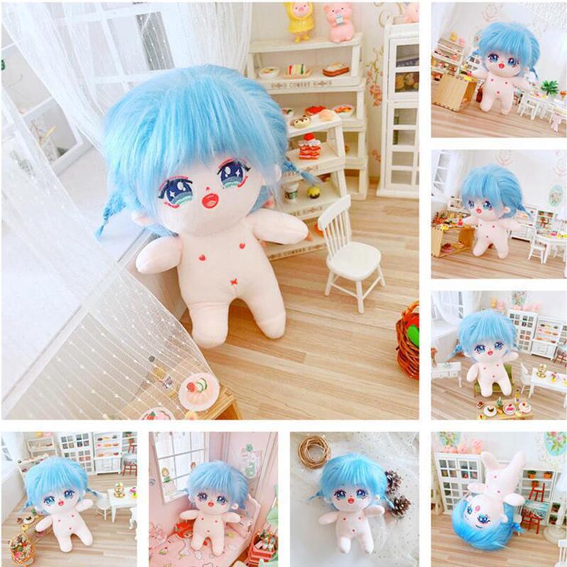 20cm Kawaii Plush Cotton Doll Idol Stuffed Super Star Figure Dolls No Attribute Curly Hair Crying Doll Can Change Clothes Gift