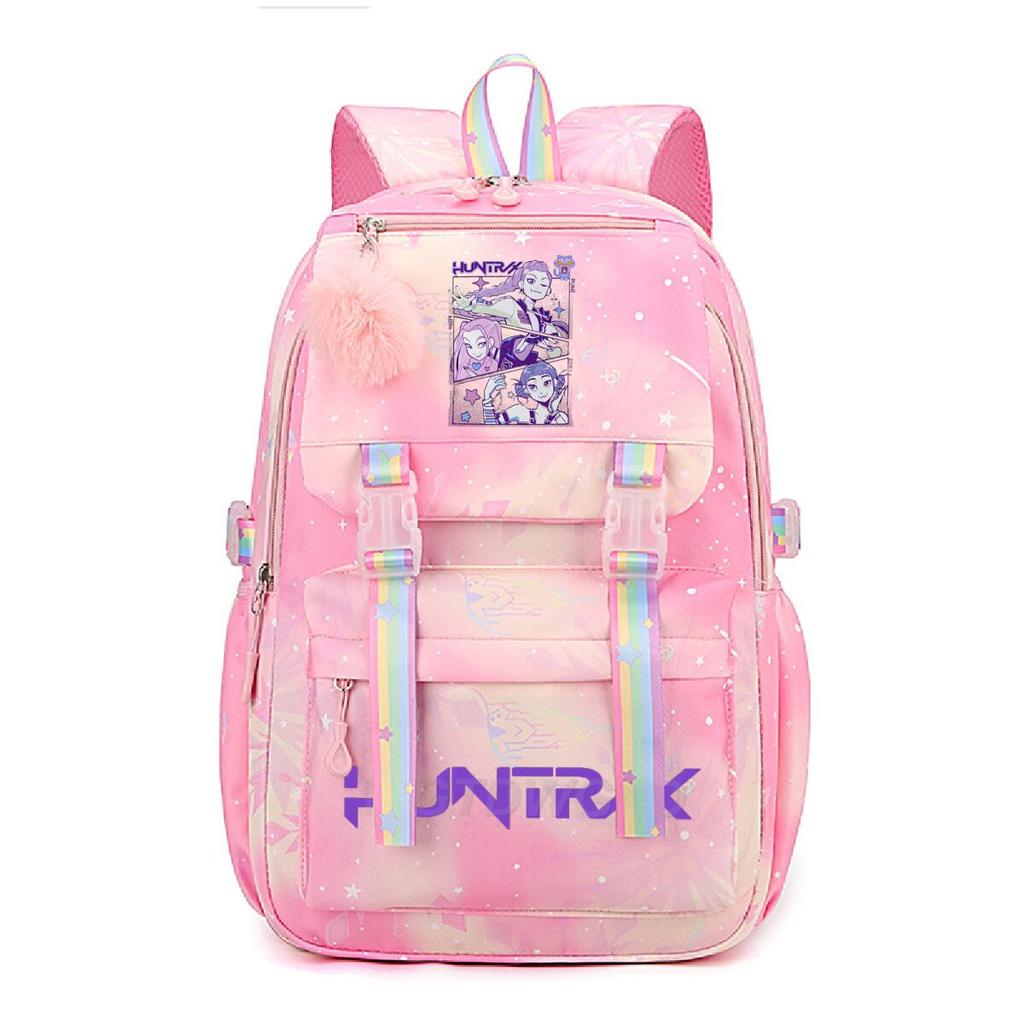 K-Pop Demon Hunters School Bag Kids Students Huntrix Girl Rainbow Dual-Shoulder Bag Boys Laptop Rucksack Outdoor Shouler Bag