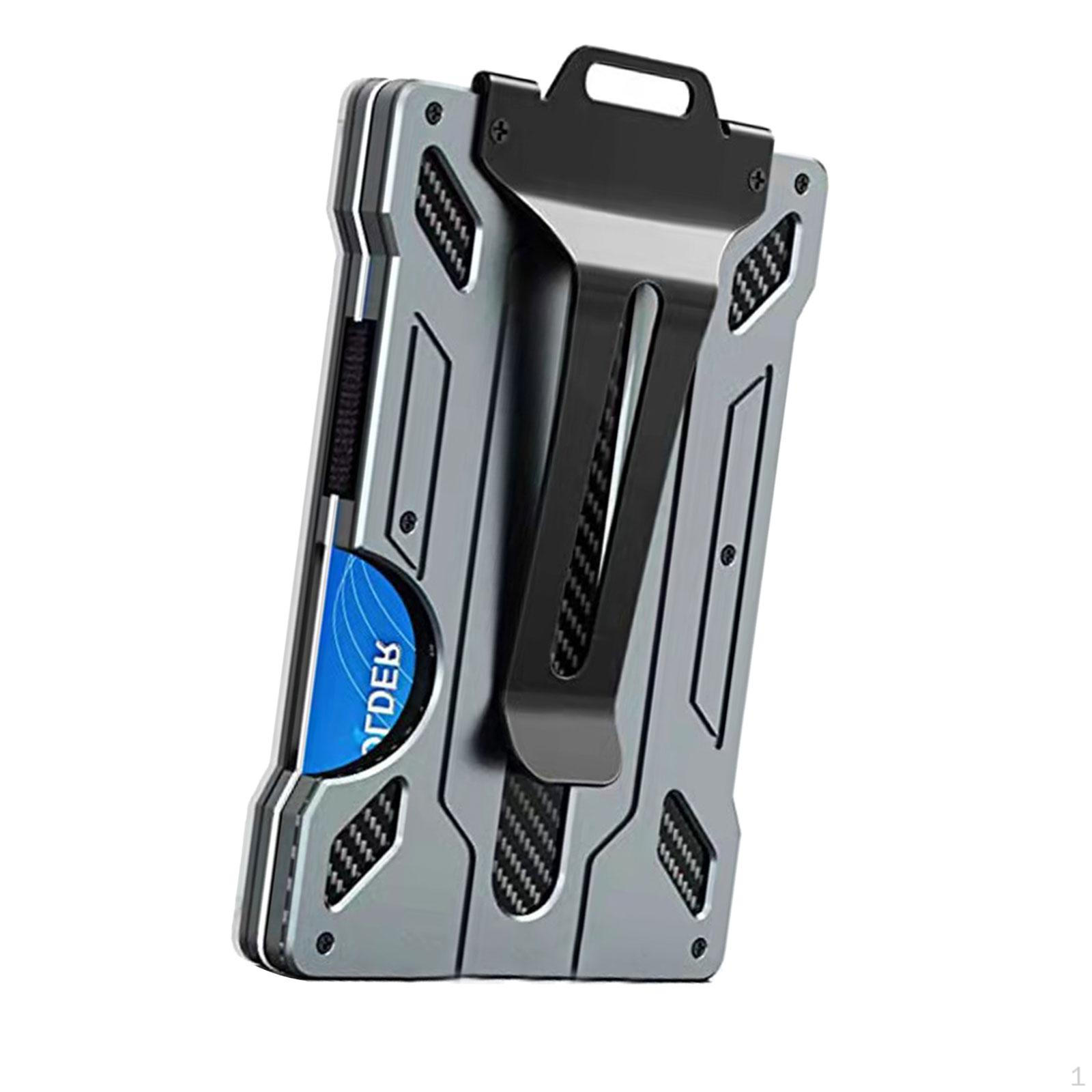 

Minimalist Wallet Metal with Clear ID Window Badge Holder for Men сірий колір