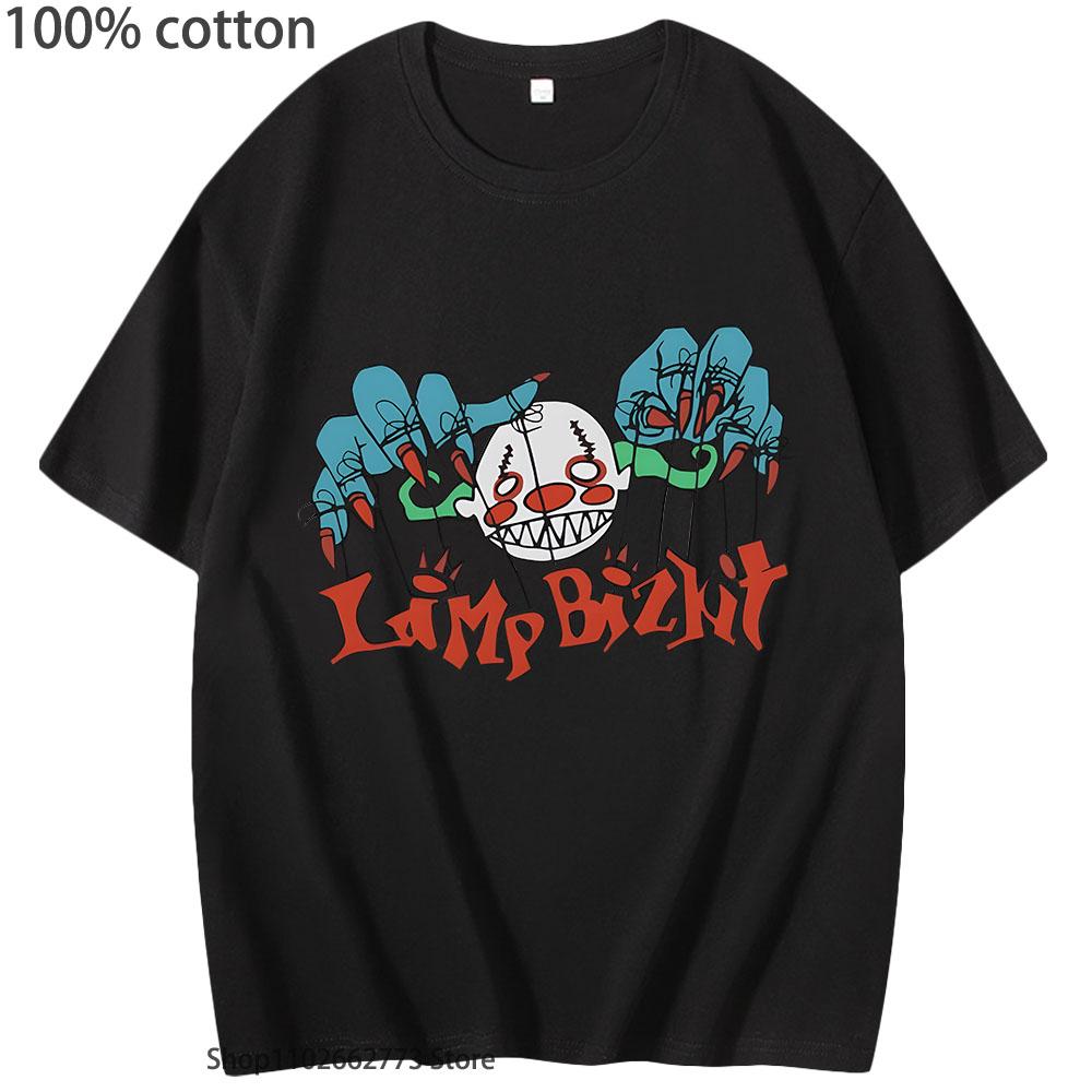 Cartoon Limpbizkit T-Shirts Scary Clone Graphic Clothing 100% Cotton Short Sleeved Casuals Men Streetwear Women Vintage Clothes
