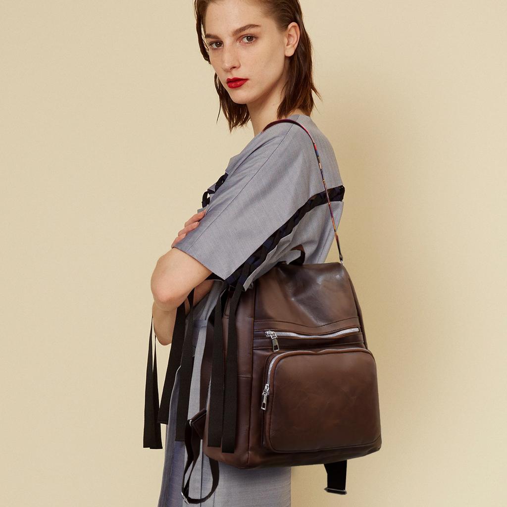 2025 New PU Soft Leather Backpack Korean Version of Casual Backpack Travel Schoolbag Women's Large-capacity Trend Lightweight Women's Bag