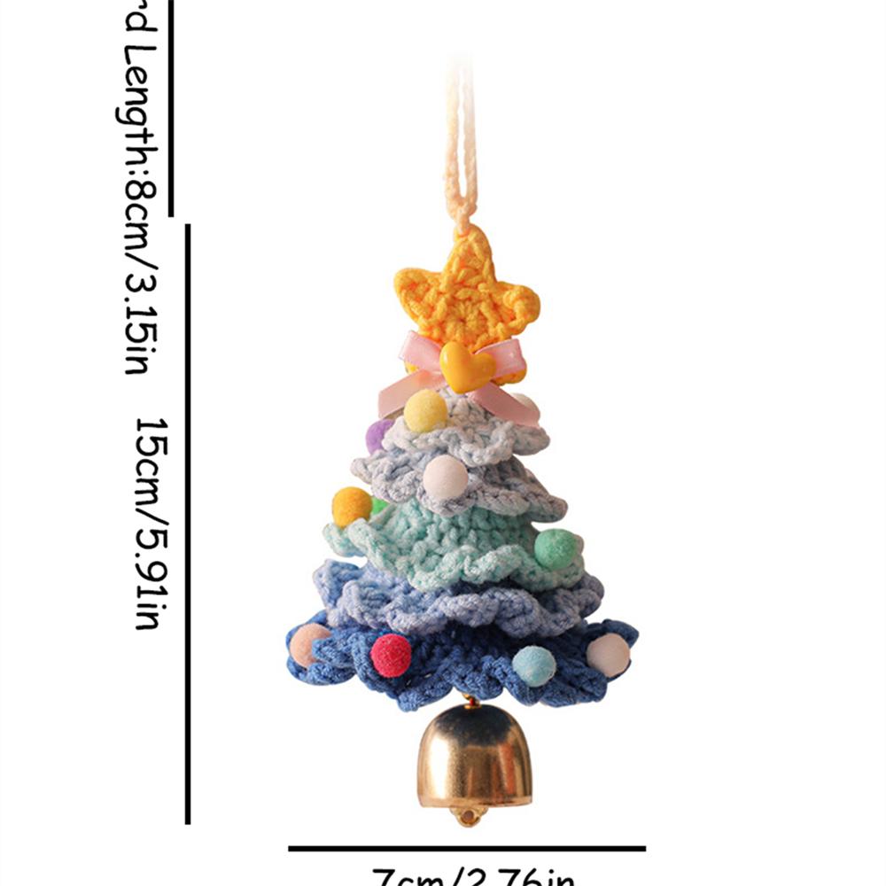 1PC Christmas Crochet Tree Pendants Car Mirror Pendant Christmas Decor Ornaments