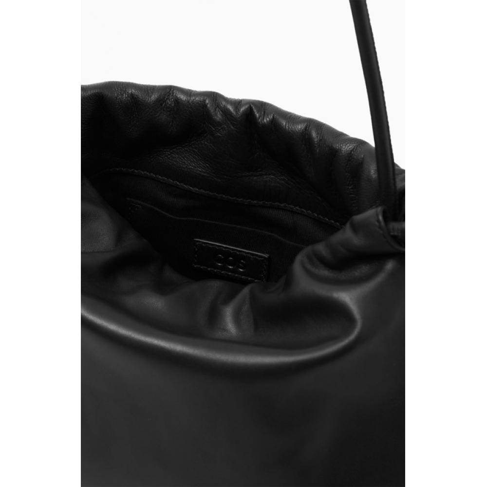 Cos Japan Drawstring Bucket Bag   Leather