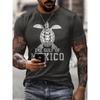 Mens Gulf Of Mexico Print T Shirt Round Neck Short Sleeve TShirts Summer Casual Tops Tees