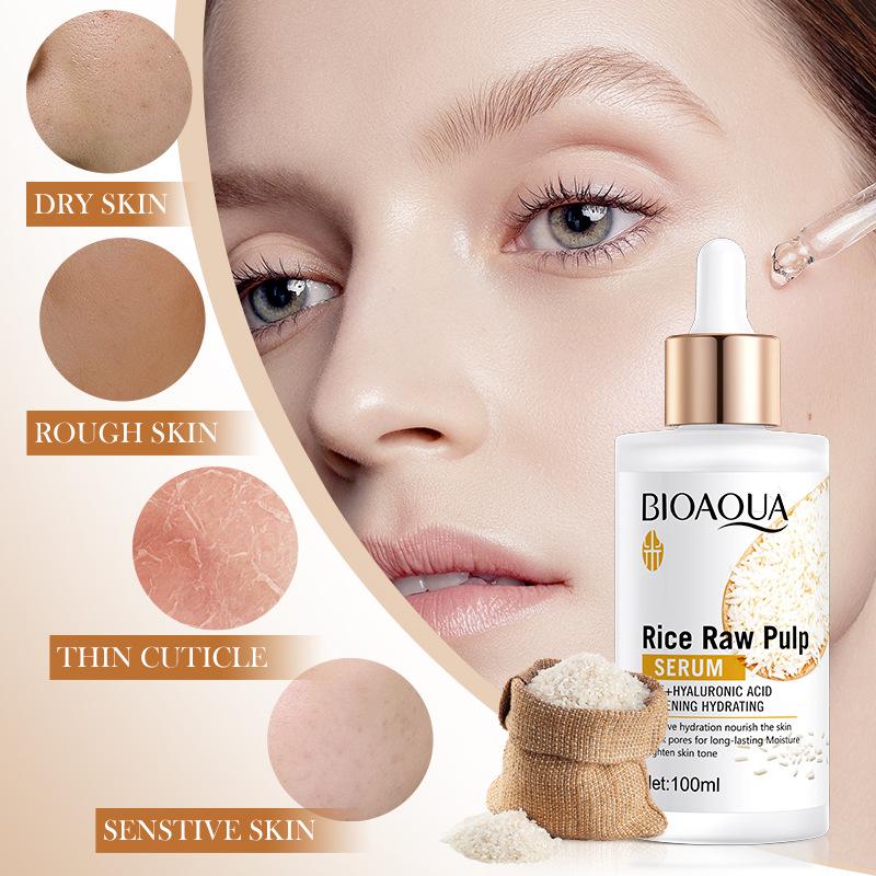 100ml Rice Raw Pulp Hyaluronic Acid Hydrating Essence Deep Moisturizing Hydrating Skin Essence