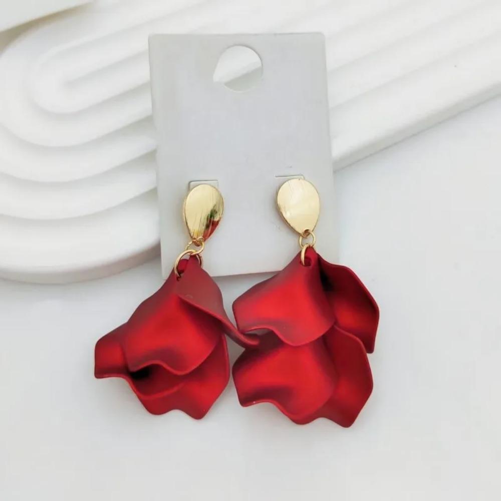 Pendientes Irregulares de Borla de Pétalos para Mujer, Diseño Exagerado Statement, Joyería de Moda de Lujo Ligero