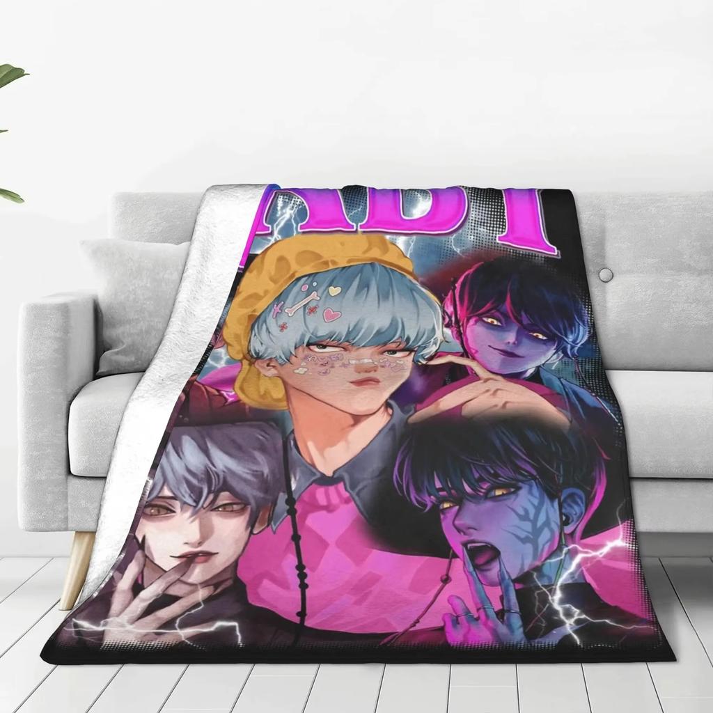 Kpop Anime Fleece Blanket Ultra Soft Plush Throw For Bed Sofa Travel Lightweight Comfortable Design