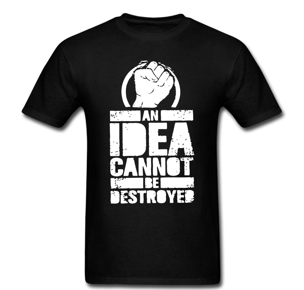 Idea cant be destroyed fist revolution anarchy anarchist revolt T-shirt XXXXL