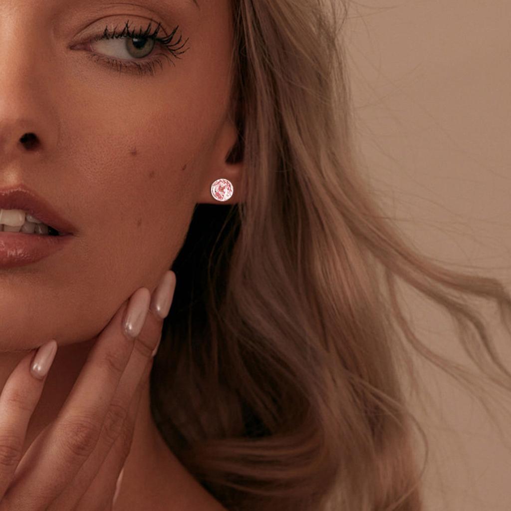 Exquisite Colorful Crystal Balls Earrings Fashionable Ear Studs for Women Girls Handmade Cubic Zirconia Ear Accessories