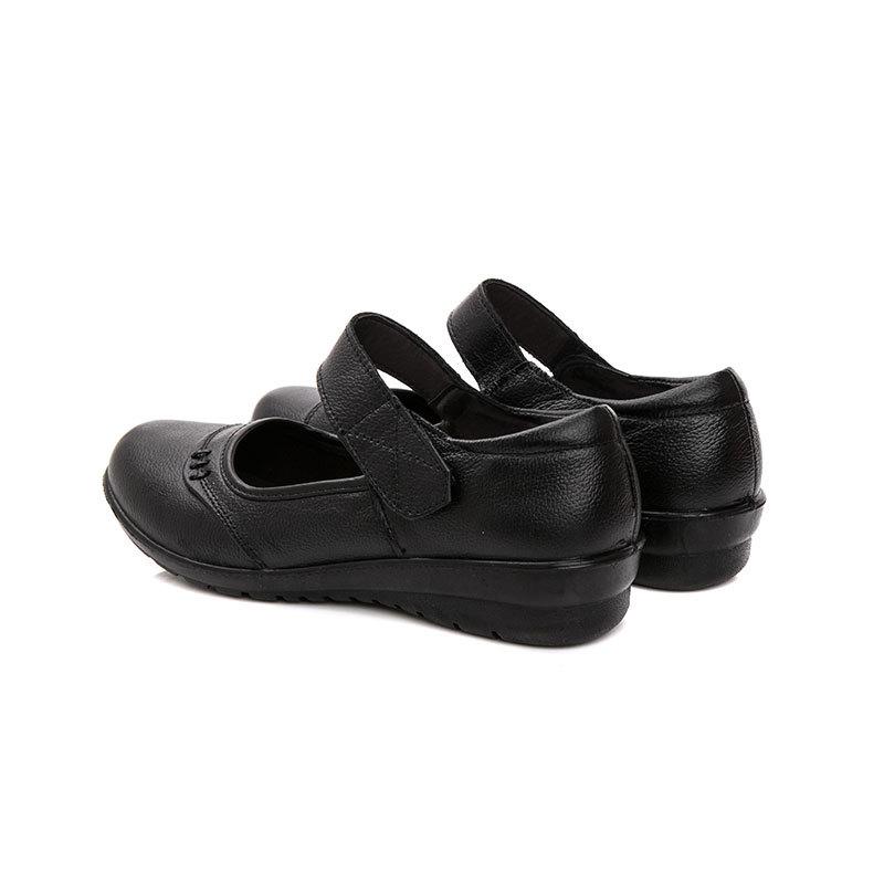 Flats Black Women Spring Autumn Soft Genuine Leather Shoes Brand Elegant Ladies Mary Jane Mother Shoes Plus Size 41