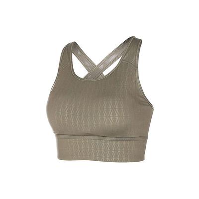 Débardeur de Sport Respirant Rembourré Uni Imprimé Support Moyen pour Femmes Vert Olive DM0554-222