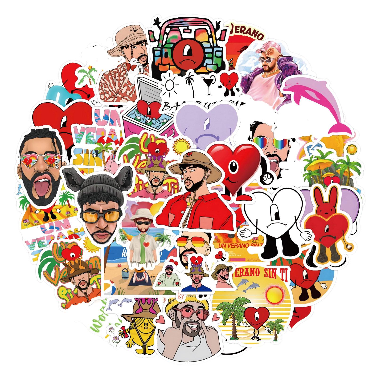 

50 Stickers For Decorating Electric Bikes, Guitars, Water Bottles, Hand Account Stickers one size