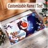 Alfombra de Terciopelo de Cristal Suave con Tema General de Música, Impresión de Nombre y Texto Personalizados, Alfombra de Suelo Antideslizante para Dormitorio Sala de Estar