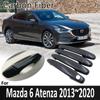 Black Carbon Fiber for Mazda 6 Atenza GJ GL 2013 2014 2015 2016 2017 2018   Door Handle Cover Sticker Car Accessories