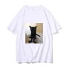 Big Foot Jinx T-shirt Black Cat Pattern Tshirt Funny   T Shirts  Cotton Tops Spring New Round Neck Tee Short Sleeve
