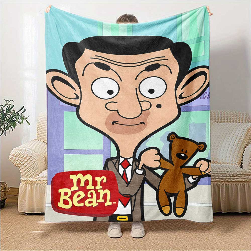 Mr Bean'S Cartoon Adventure Lightweight Blanket Comfortable Suitable for Sofa Couch Office Bed Picnics Four Seasons Universal Lovers Gift Y16
