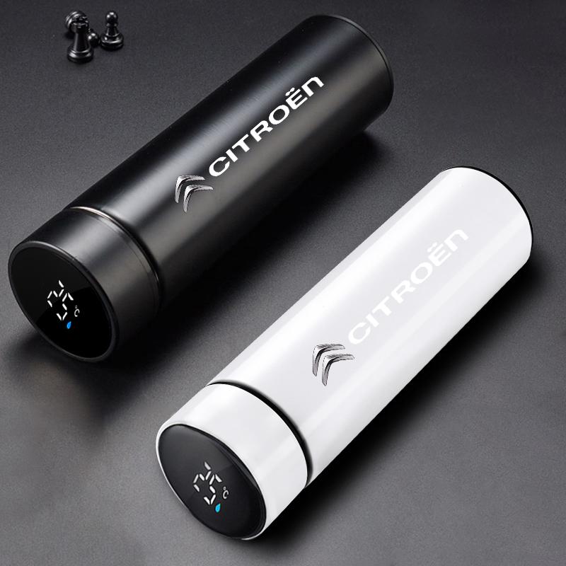 New Car Smart Thermos Mug Insulation Cup Led Digital Temperature Display For Citroen C4