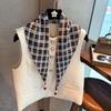 Womens Versatile Triangle Scarf Styling - Plaid Knotted Neck Wrap Headband Accessory