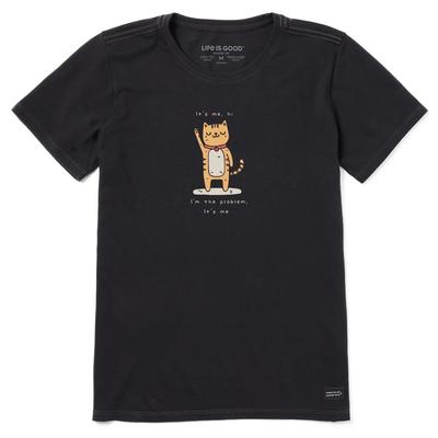 Life Is Good. Women's Cat I'm the Problem Short Sleeve Crusher Tee, Faded Black