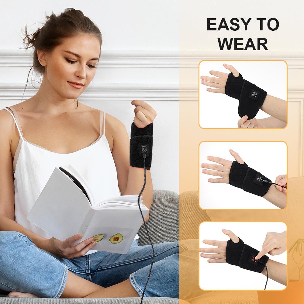 Red Light Therapy Strap 48 660nm & 850nm Wristband Brace LED Infrared Heating Pad Hand Carpal Tunnel Wrist Muscle Relieve Belt