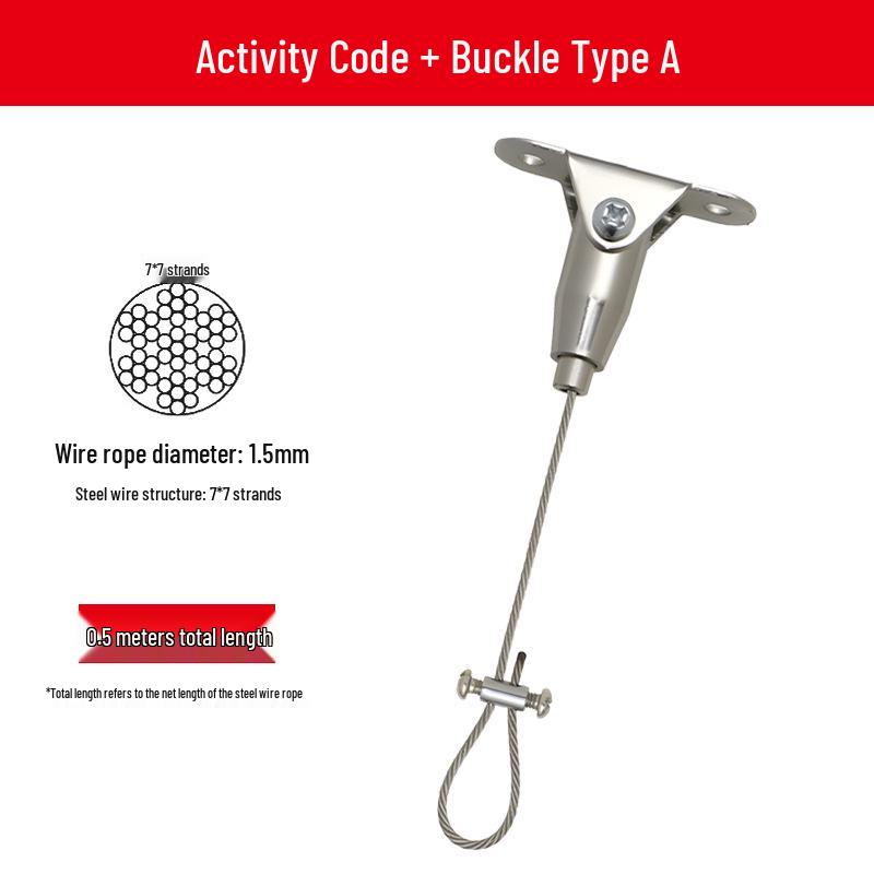 Adjustable Safety Hanging Kit: Rope, Buckle & Acrylic Board Line