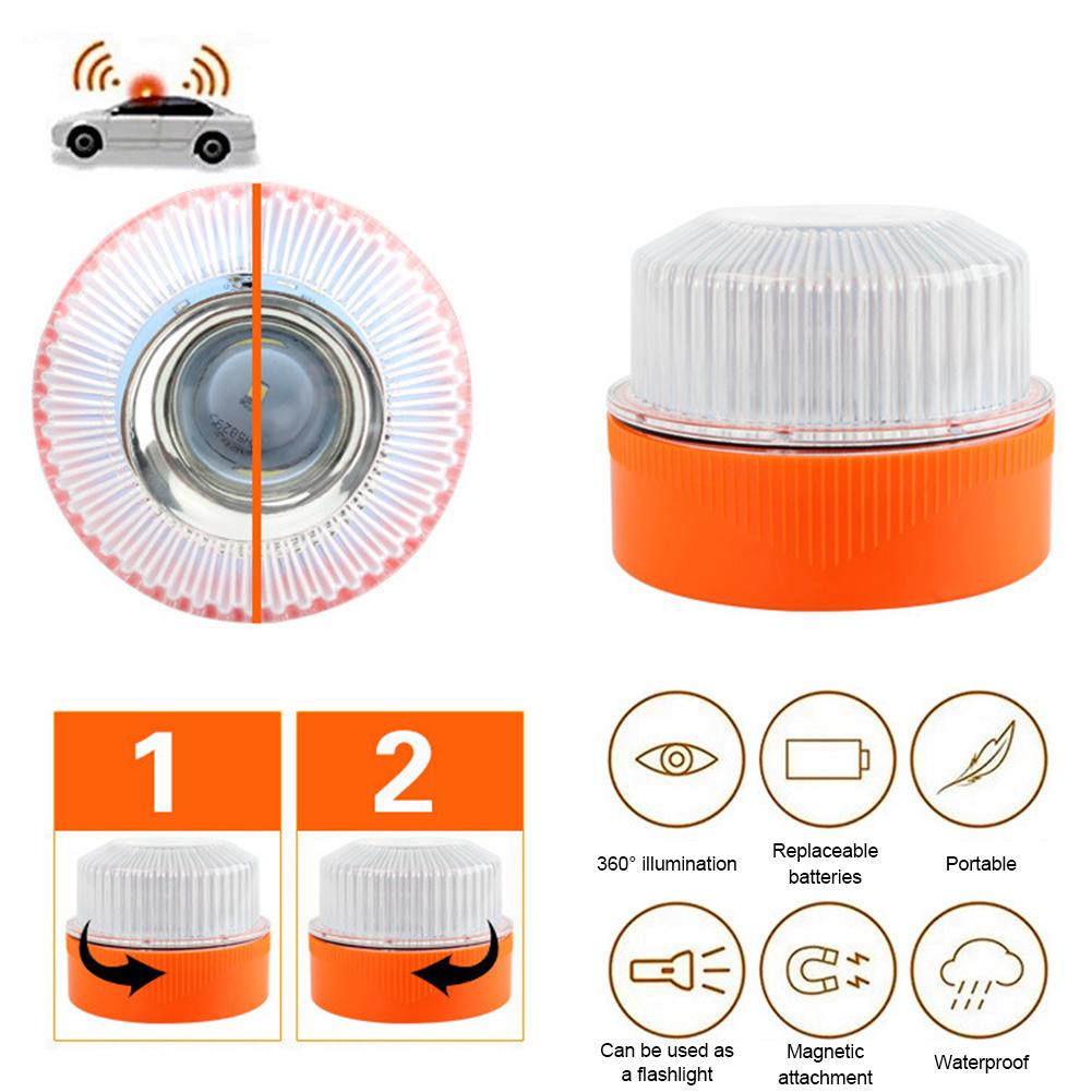 Luz LED Piscante V16 Luz de Emergência Branca Indução Magnética Luz Piscante Estroboscópica Luz de Aviso de Segurança Acessório de Segurança Luz de Aviso para Carro