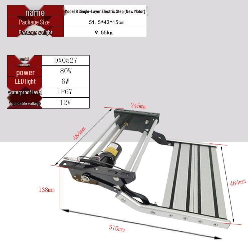 Aluminum Alloy Manual Retractable RV Entry Step