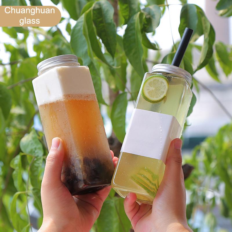 500ml Portable Fruit Juice Cold Brewed Tea Bottle Transparent Plastic Beverage Bottle Disposable Milk Tea Bottle