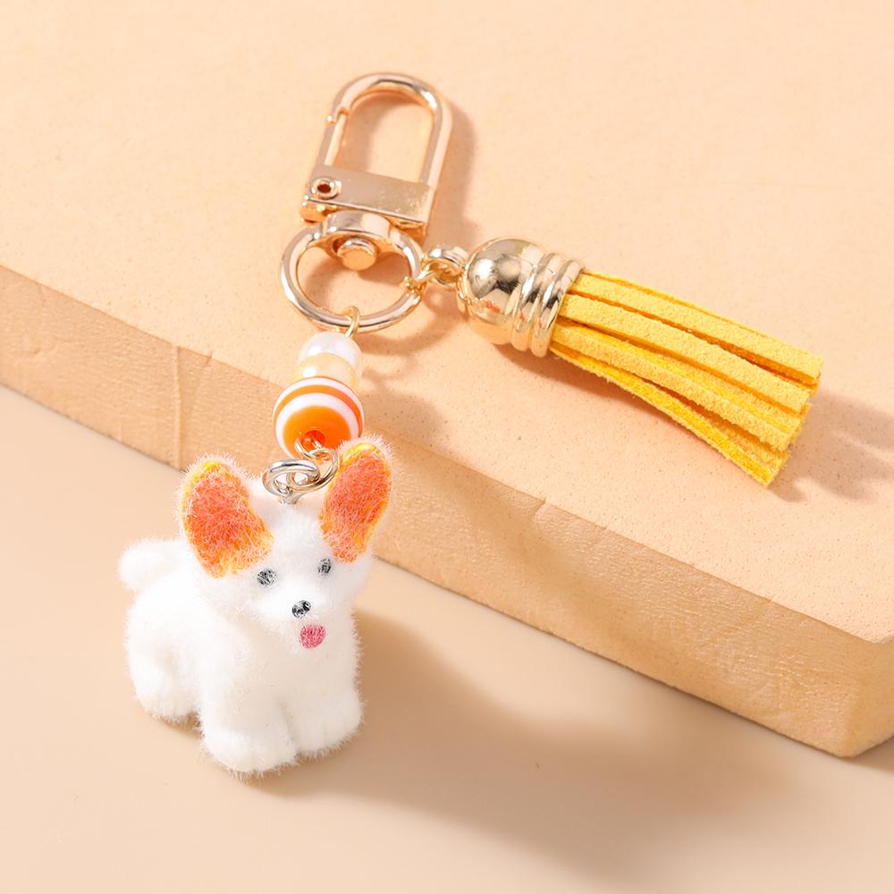 Cute Puppy Dog Keychain 3D Animal Key Ring Pendants for Women Girls Handbag Decor DIY Kid's Jewelry Gift