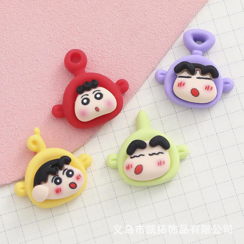 Cartoon Teletubbies & Shin-chan DIY Phone Case, Cup Stickers, and Hair Clip Accessories