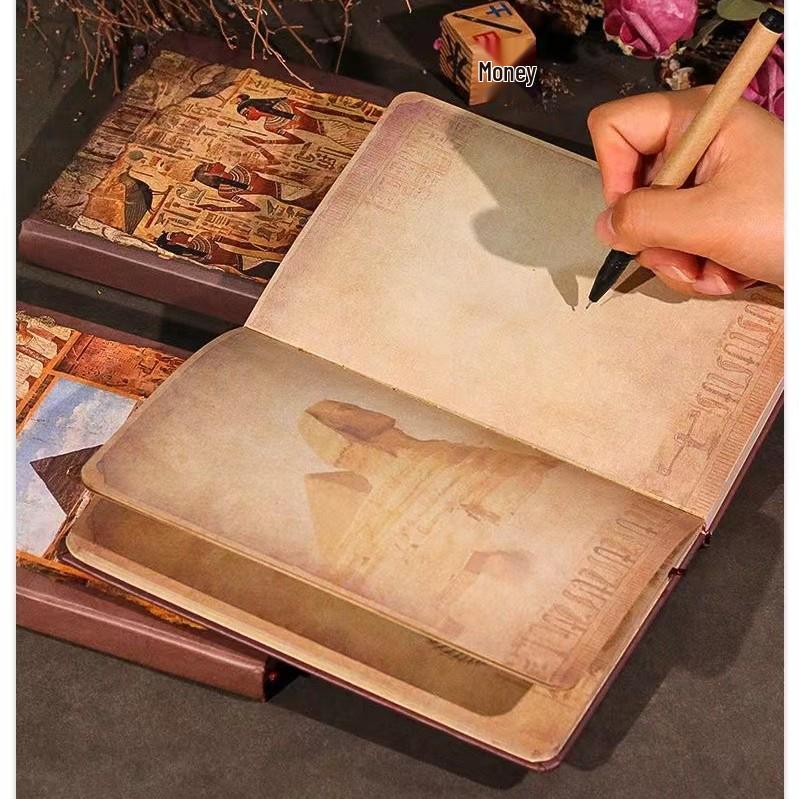 Retro Egyptian Pattern Diary: Ancient Style Notebook with European Classical Designs