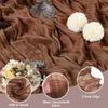 90x300cm Brown Cheesecloth Table Runners Boho Sheer Tablecloth for Wedding Shower Birthday Bridal Party Home Dinning Decoration