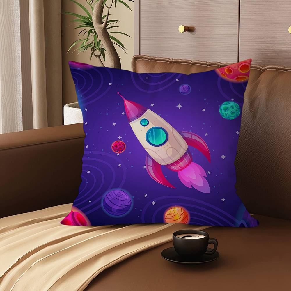 Weltraum Sternenhimmel Cartoon Dekorativ Raumästhetik Kissenbezug Heimdeko Schlafzimmer Sofa Bett Couch Kissenbezug 45x45