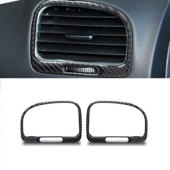 2Pcs Carbon Fiber Dashboard Side Air Vent Outlet Cover for VW Golf 6 MK6 08-12