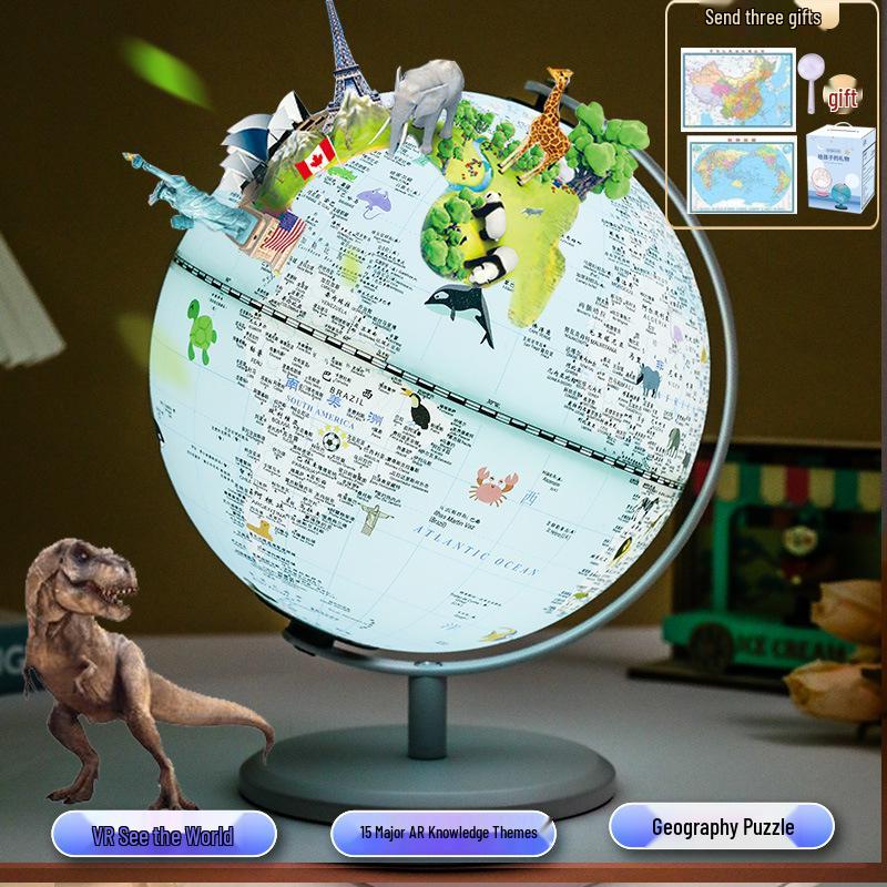 Princess Pink Gemini Globe AR Desk Lamp - Creative Birthday & New Year Gift for Kids.