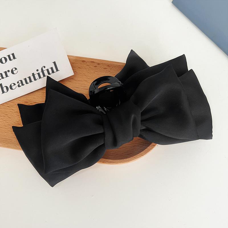 New Large Bow Solid Color Clip Claw for Women Korean Style elegant shark clip Fashion Girls Hair Clamp