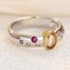 Gorgeous Inlaid Multicolored CZ Women's Ring Classic Two Color Geometry Daily Wear Party Jewelry Anniversary Gift