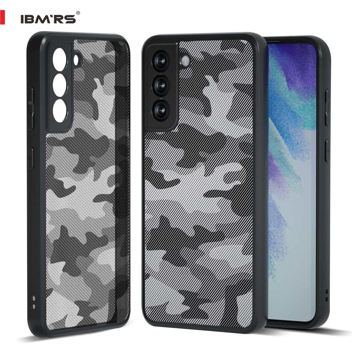 

(В комплекте ремешок на запястье)Чехол IBMRS для Samsung Galaxy S21 FE 5G, камуфляжный твердый чехол с мягкими краями, противоударный защитный чехол для телефона