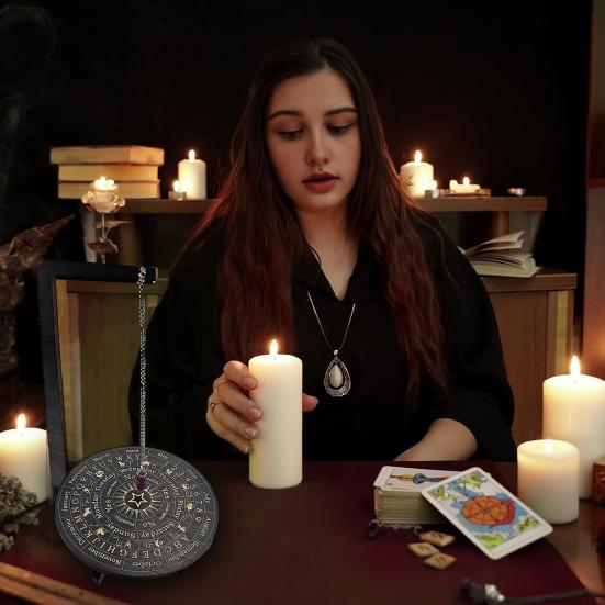 Drewniany Stojak Ekspozycyjny na Wahadło Wieszak na Wahadło Kryształowe Tablica Ołtarzowa do Wahadła Ozdoba Wiedźmy