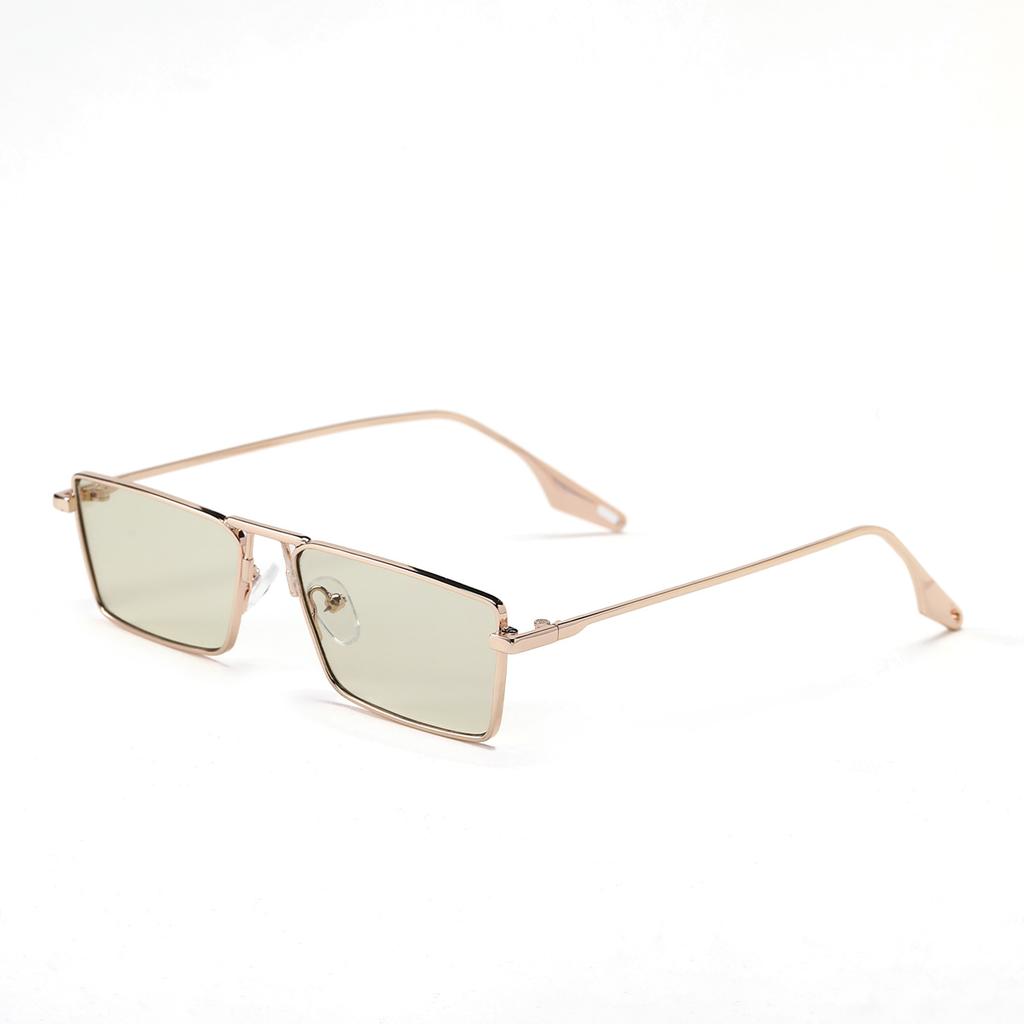 Glasses 219153 Gold Frame Metal Small Frame Square Frame Sunglasses Gradual Change Color Sunglasses Flat Glasses