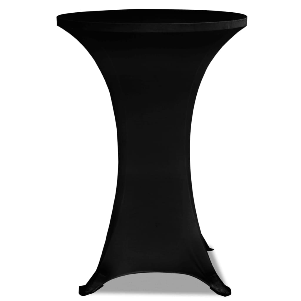 Obrus Na Stół Barowy Ø 70 Cm Czarny Rozciągany 2 Szt